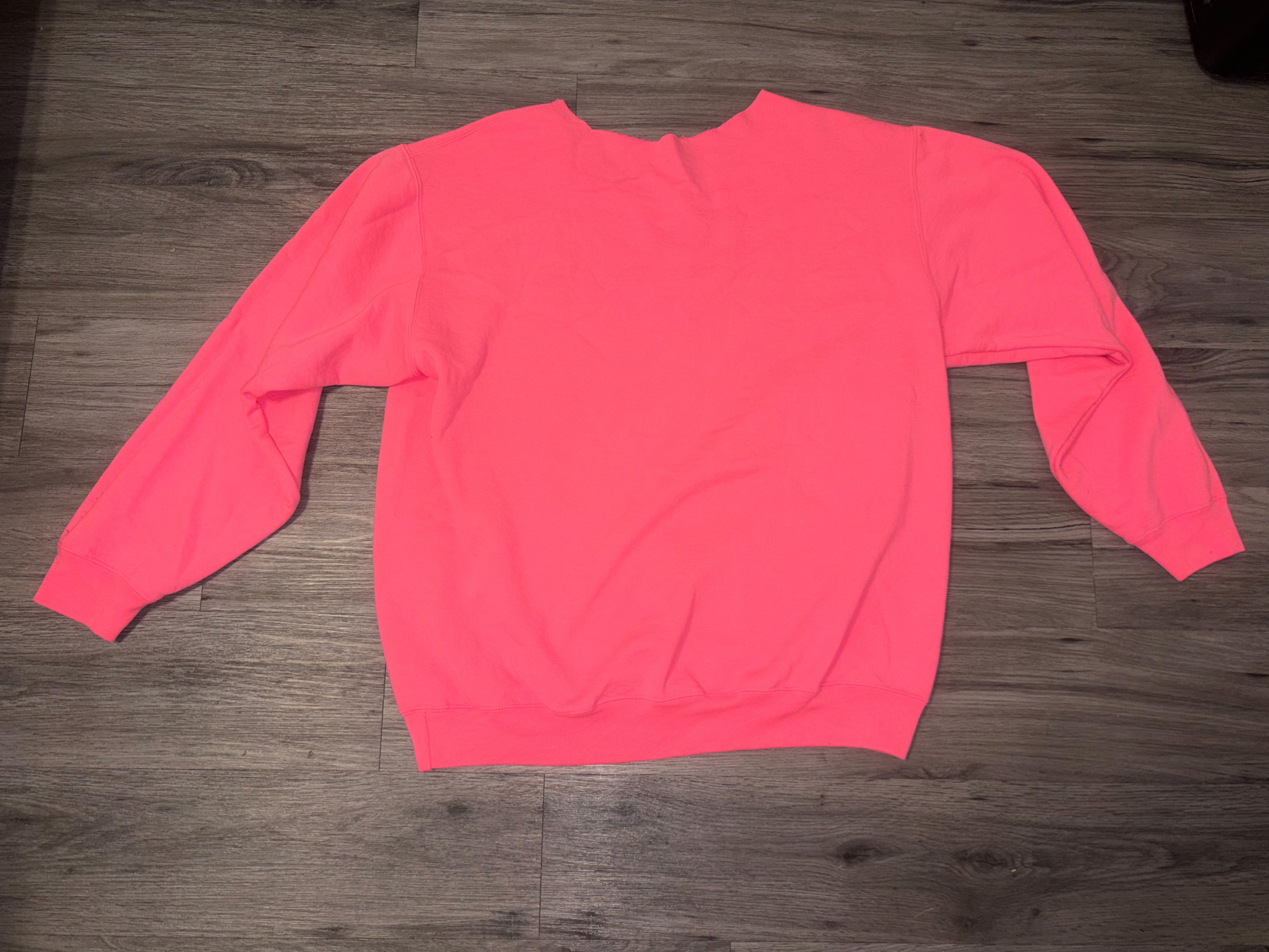Hot Pink Glittering Boutique off shoulder sweatshirt size XL